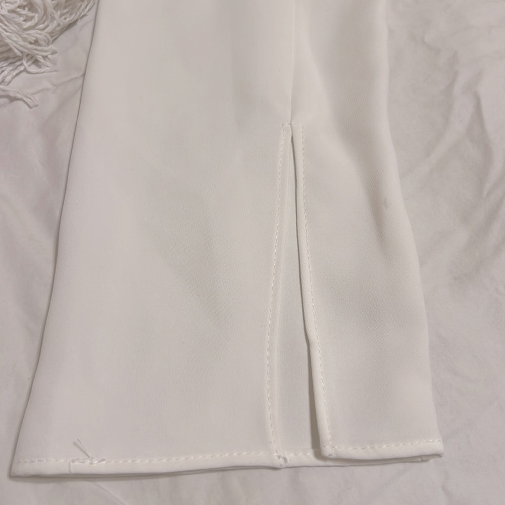 REVOLVE | Amanda Uprichard White Blazer with Structured Shoulders - Picture 5 of 14